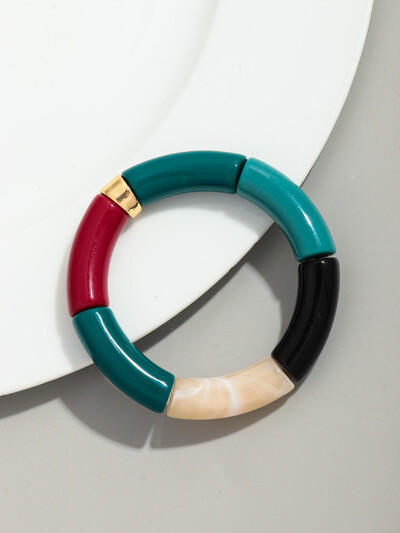 Brățară Bohomia nouă, acrilică, din bambus, stivuită, pentru femei, elastică, colorată, cu mărgele, brățări 2024, bijuterii de modă