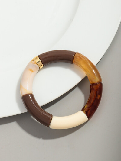 Brățară Bohomia nouă, acrilică, din bambus, stivuită, pentru femei, elastică, colorată, cu mărgele, brățări 2024, bijuterii de modă