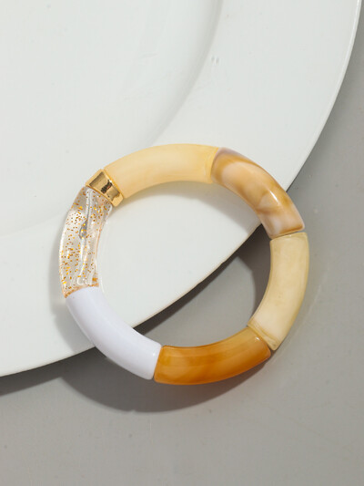 Brățară Bohomia nouă, acrilică, din bambus, stivuită, pentru femei, elastică, colorată, cu mărgele, brățări 2024, bijuterii de modă