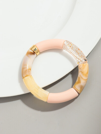 Brățară Bohomia nouă, acrilică, din bambus, stivuită, pentru femei, elastică, colorată, cu mărgele, brățări 2024, bijuterii de modă