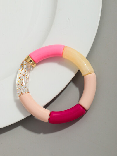 Brățară Bohomia nouă, acrilică, din bambus, stivuită, pentru femei, elastică, colorată, cu mărgele, brățări 2024, bijuterii de modă