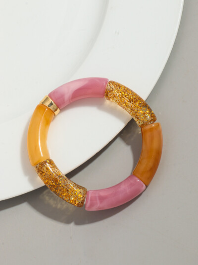 Brățară Bohomia nouă, acrilică, din bambus, stivuită, pentru femei, elastică, colorată, cu mărgele, brățări 2024, bijuterii de modă