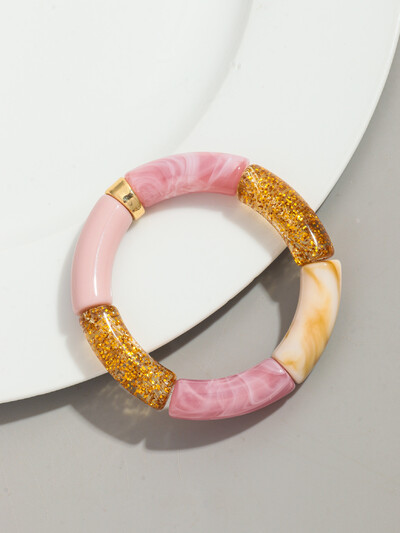 Brățară Bohomia nouă, acrilică, din bambus, stivuită, pentru femei, elastică, colorată, cu mărgele, brățări 2024, bijuterii de modă