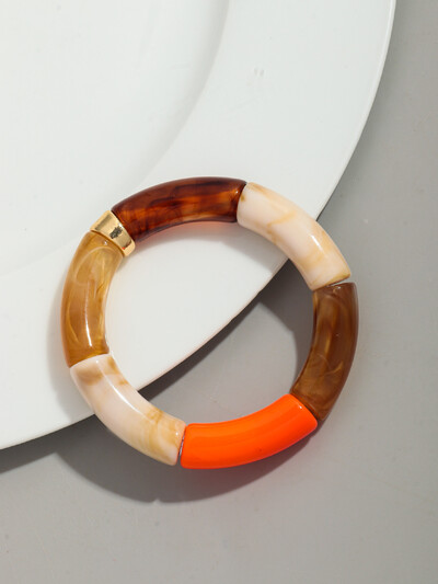 Brățară Bohomia nouă, acrilică, din bambus, stivuită, pentru femei, elastică, colorată, cu mărgele, brățări 2024, bijuterii de modă