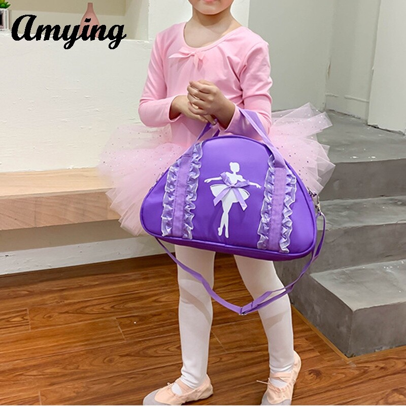 Geantă de dans pentru copii, cu un singur umăr, geantă de dans pentru fete, prințesă, gimnastică, sport, genți de depozitare, geantă de dans pentru balet latin