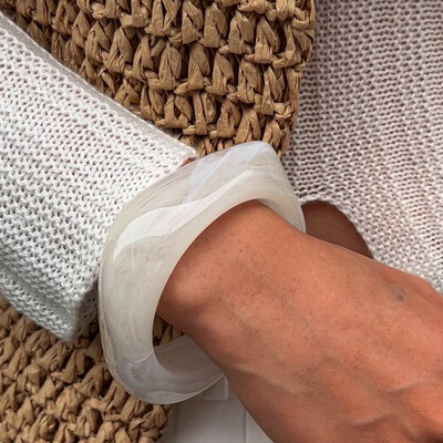 DIEZI Brățări acrilice din rășină vintage exagerate Punk Hip Hop Brățări late geometrice neregulate pentru femei bărbați Brățară bijuterii