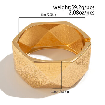 DIEZI Irregular Heavy Metal Cuff Wide Bangles For Women Men Punk Vintage Luxury Geometric Spring Bangle Гривна Подарък Бижута