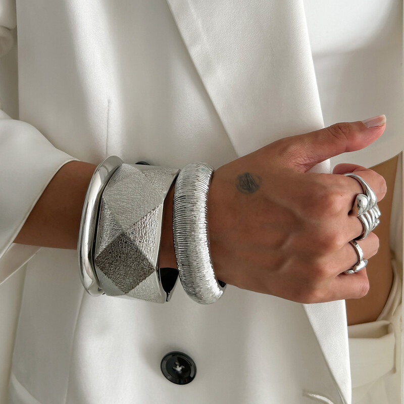 DIEZI nepravilne teške metalne manšete široke narukvice za žene muškarce punk vintage luksuzna geometrijska proljetna narukvica narukvica poklon nakit