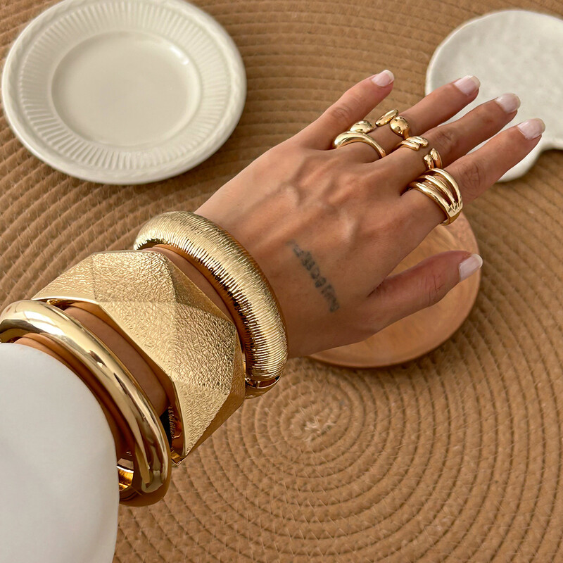 DIEZI nepravilne teške metalne manšete široke narukvice za žene muškarce punk vintage luksuzna geometrijska proljetna narukvica narukvica poklon nakit