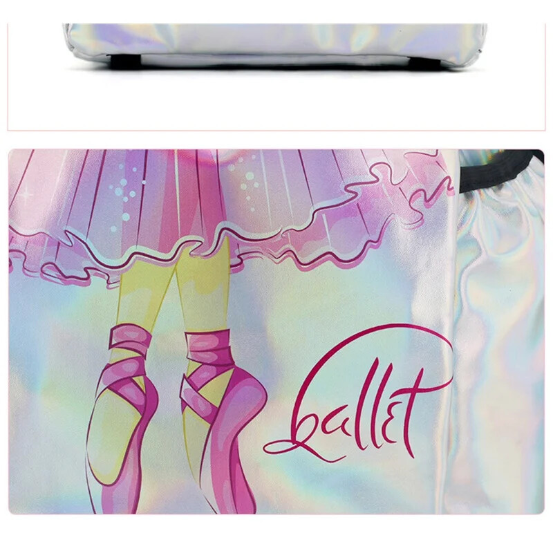 Bērnu balets, mirdzošs lāzerdeju soma, aukla mugursoma, meitenes sporta vingrošanas apavi, ietilpība latīņu ķīniešu jogas deju piederumi