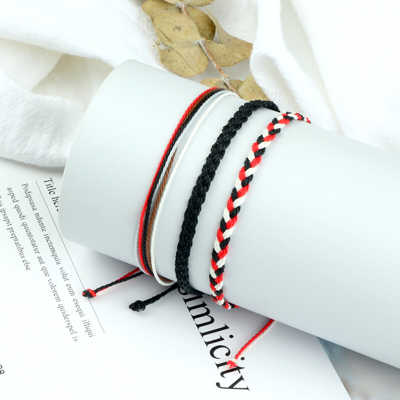 3 gab./komplektā Daudzkrāsu Tibetas budistu rokassprādze Sievietēm Vīriešu Laimes šarms Regulējama Joga Pītas virves rokassprādzes Draudzības Rotaslietas