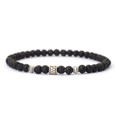 Noter Brățară nouă de 4 mm pentru bărbați Brățară din margele de orez Viking Ochi de tigru din lavă naturală Braslet roșu de piatră de Howlite Accesorii pentru petrecerea timpului liber