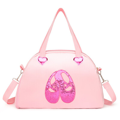 Bērnu spīdīga ūdensnecaurlaidīga vingrošanas sporta soma, rokassomiņa, deju soma, regulējama plecu siksna meitenēm tīņiem uz nakti