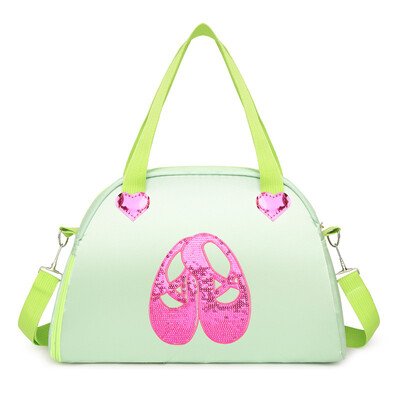 Bērnu spīdīga ūdensnecaurlaidīga vingrošanas sporta soma, rokassomiņa, deju soma, regulējama plecu siksna meitenēm tīņiem uz nakti