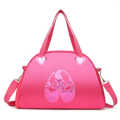 Bērnu spīdīga ūdensnecaurlaidīga vingrošanas sporta soma, rokassomiņa, deju soma, regulējama plecu siksna meitenēm tīņiem uz nakti