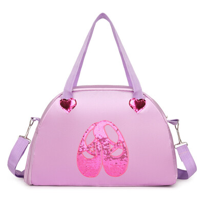 Bērnu spīdīga ūdensnecaurlaidīga vingrošanas sporta soma, rokassomiņa, deju soma, regulējama plecu siksna meitenēm tīņiem uz nakti