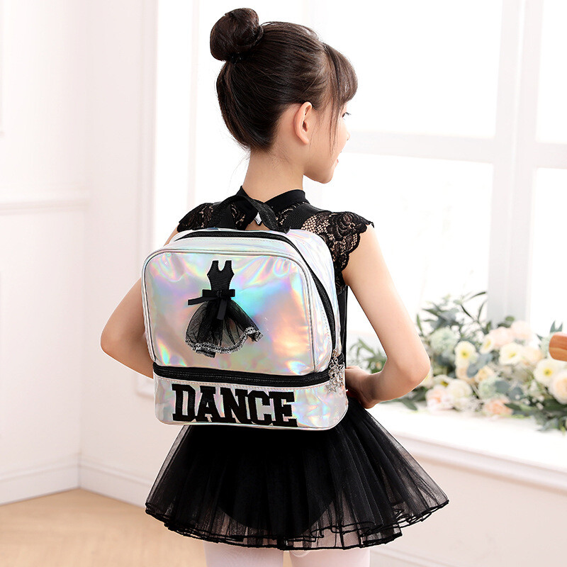 Bērnu deju soma Moderna lāzera mugursoma baleta soma Latīņu deju uzglabāšanas soma Meiteņu deju soma Skolas somas Māmiņu bērnu somas