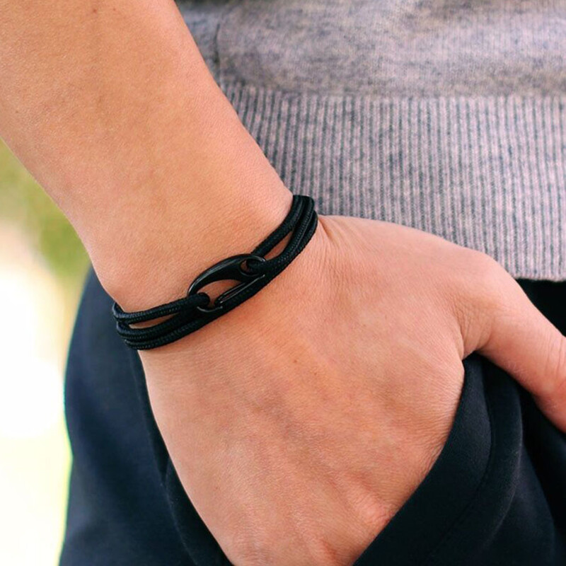 Noter vīriešu Paracord rokassprādze bīdāma un regulējama jūras rokassprādze Homme vienkārša stila ietīšana rokassprādze Accesorios Hombre Pulseria