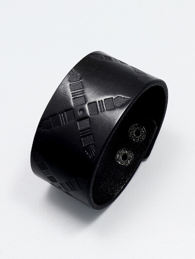 Vintage ādas aproce ar iespiedumu