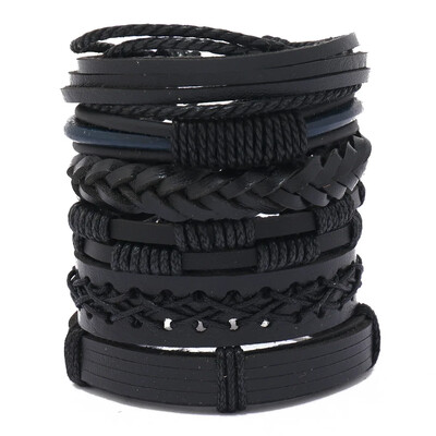 Jaunas modes ar rokām austas rokassprādzes vīriešiem Daudzslāņu retro brīvā laika rotaslietas Pārrobežu rokassprādze DIY šarms dāvanas vairumtirdzniecība