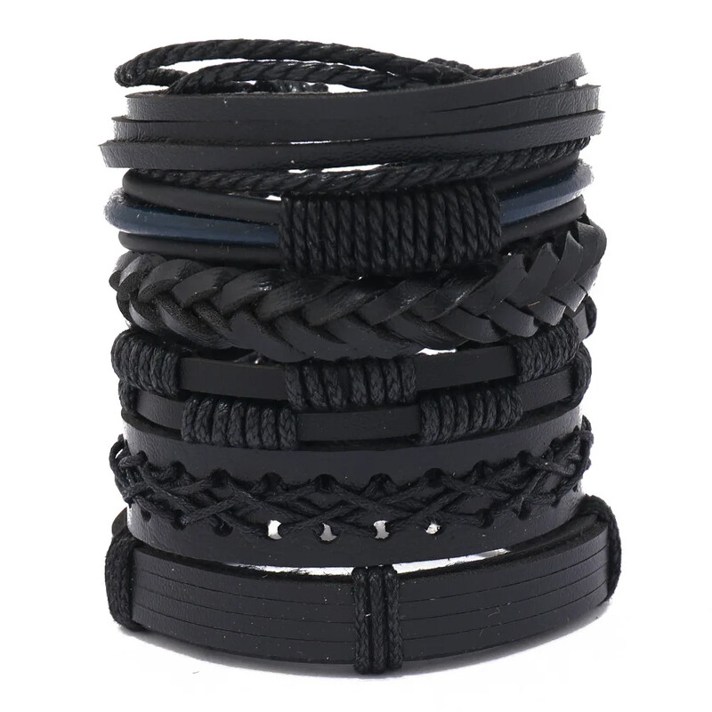 Jaunas modes ar rokām austas rokassprādzes vīriešiem Daudzslāņu retro brīvā laika rotaslietas Pārrobežu rokassprādze DIY šarms dāvanas vairumtirdzniecība