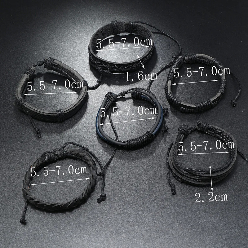 Jaunas modes ar rokām austas rokassprādzes vīriešiem Daudzslāņu retro brīvā laika rotaslietas Pārrobežu rokassprādze DIY šarms dāvanas vairumtirdzniecība