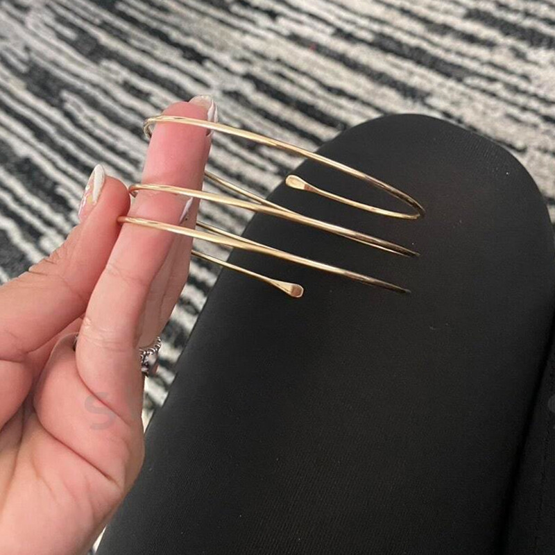 Podesiva vintage slojevita zlatna metalna narukvica s manžetama za ruke Narukvica za žene tinejdžerice Ženski jednostavni ukrasi Nakit za tijelo Dodatak