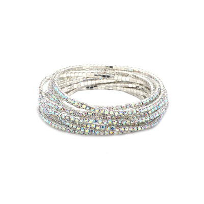 12 bucăți personalizate, strălucitoare, cu mai multe straturi, brățară, bijuterii, nuntă, rochie elegantă, accesorii de bijuterii