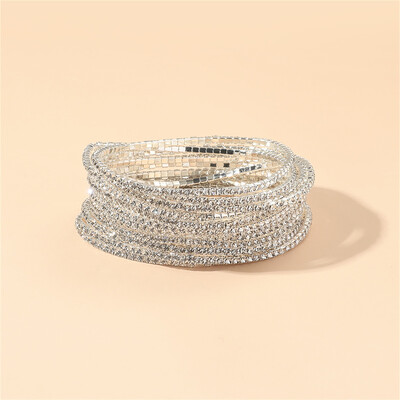 12 bucăți personalizate, strălucitoare, cu mai multe straturi, brățară, bijuterii, nuntă, rochie elegantă, accesorii de bijuterii