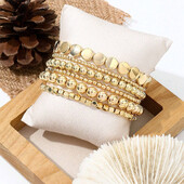 6Pcs/set Bohemia ručno rađena geometrijska kuglasta lančana narukvica s perlama Vintage složena kuglasta perla narukvica za žene Trend party nakit