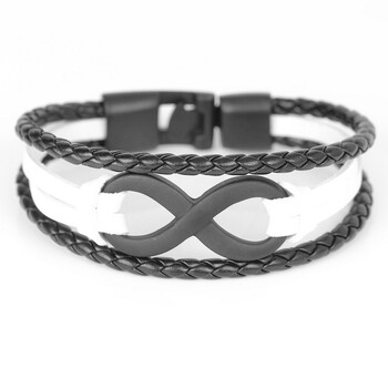 TYO Brand Vintage Σύμβολο Infinity Charm βραχιόλι Βραχιόλι Κλασική πόρπη φιλία Γνήσιο δέρμα Ανδρικά Γυναικεία βραχιόλια