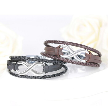 TYO Brand Vintage Σύμβολο Infinity Charm βραχιόλι Βραχιόλι Κλασική πόρπη φιλία Γνήσιο δέρμα Ανδρικά Γυναικεία βραχιόλια