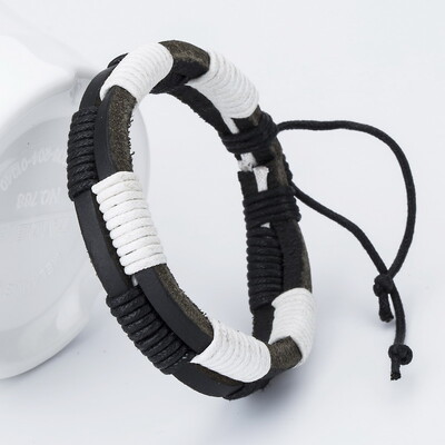 TYO karstā izpārdošana Modes ar rokām darinātas tinamās rokassprādzes Ādas rokassprādzes vīriešiem Populāras DIY Weave Charm Rokassprādzes Pulseras