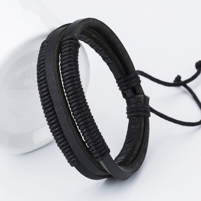 TYO karstā izpārdošana Modes ar rokām darinātas tinamās rokassprādzes Ādas rokassprādzes vīriešiem Populāras DIY Weave Charm Rokassprādzes Pulseras