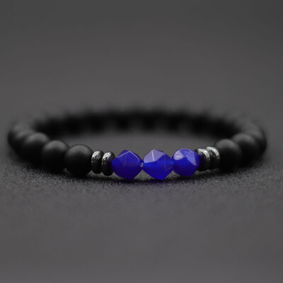 Brățară pentru bărbați de modă Brățară din piatră de onix negru Ochi de tigru natural neregulat Brațară sodalit cu margele Accesorii pentru bărbați