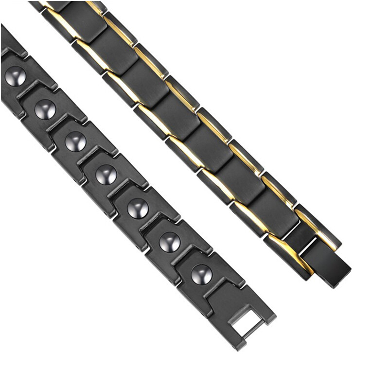 Jauna ikdienas stila vīriešu magnētiskā rokassprādze Vienkārša melna nerūsējošā tērauda rokassprādzes artrīta veselības aprūpei rotaslietas dāvanas