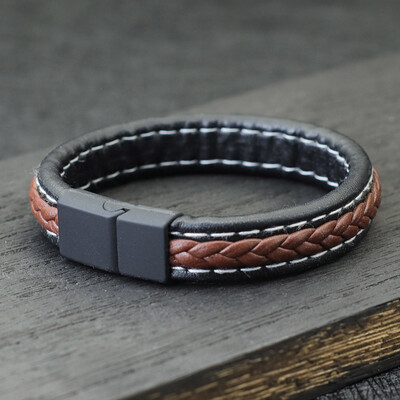 Brățară din piele la modă bărbați Hiphop Rock Brățări Homme Brățară roșie norocoasă Cadou de aniversare pentru iubit Accesorii Pulseira