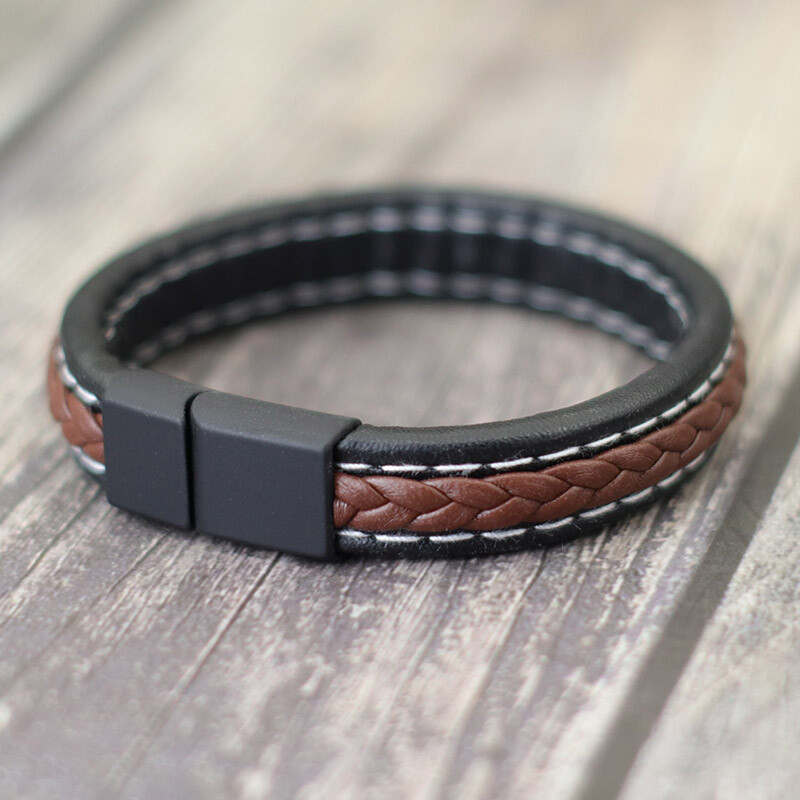 Brățară din piele la modă bărbați Hiphop Rock Brățări Homme Brățară roșie norocoasă Cadou de aniversare pentru iubit Accesorii Pulseira