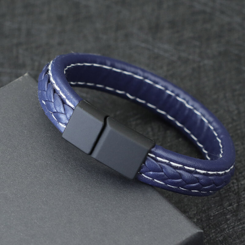 Brățară din piele la modă bărbați Hiphop Rock Brățări Homme Brățară roșie norocoasă Cadou de aniversare pentru iubit Accesorii Pulseira