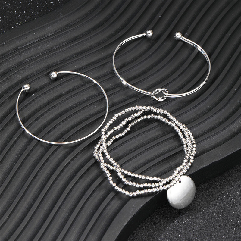 3 bucăți/set la modă geometrie farmec brățări deschise pentru femei, la modă, din aliaj, cu nod, brățară, brățară, bijuterii, cadou Pulseira