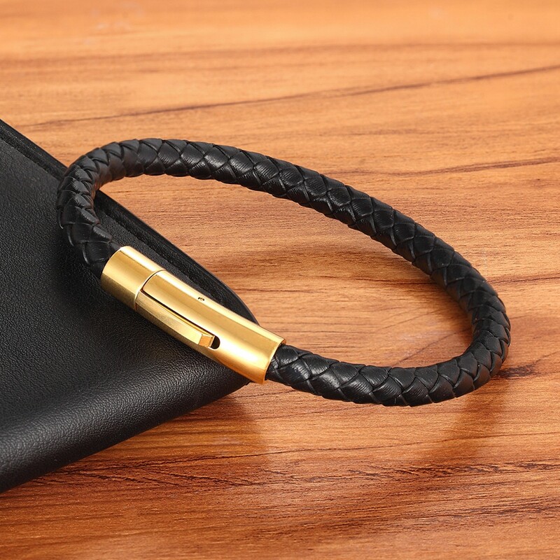 XQNI OL stila daudzkrāsains nerūsējošā tērauda pogas, vienkārša dizaina vīriešu ādas rokassprādze DIY un pielāgots logotips dzimšanas dienas Valentīna dāvana