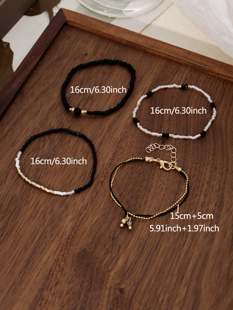 Vienkāršas rokassprādzes krelles ar rokām darinātas melna stikla akmens rokassprādzes sievietēm Boho Lady Jewelry Party brīvdienu rotaslietas aksesuāri