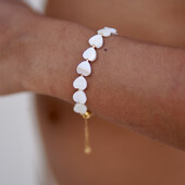 Vlen Narukvice u obliku srca od prirodne školjke Sedefni nakit za žene Ljetna narukvica za plažu Poklon za djevojku Pulseras