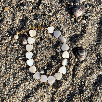 Vlen Narukvice u obliku srca od prirodne školjke Sedefni nakit za žene Ljetna narukvica za plažu Poklon za djevojku Pulseras