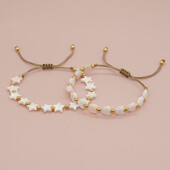 Go2boho 2023 Jaunums Bohēmijas vasaras mīlestības sirds zvaigzne Pērļu mātes gliemežvāku rokassprādze Satriecoša pludmales rota sievietēm