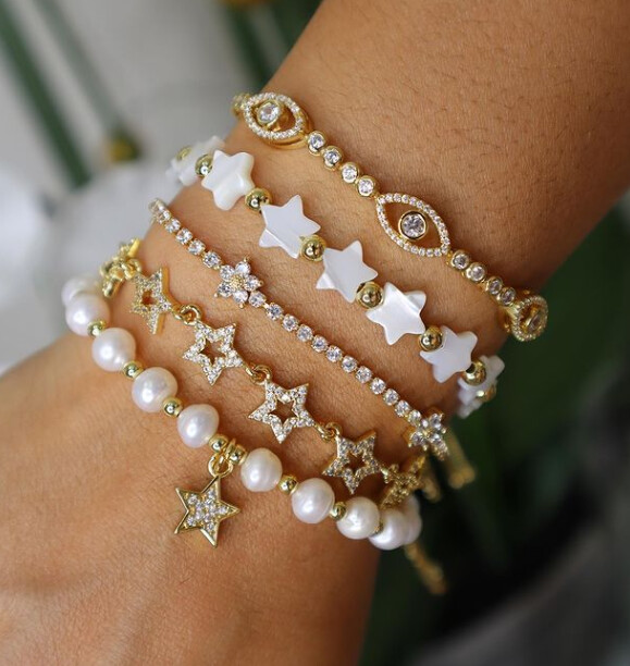 Go2boho 2023 Jaunums Bohēmijas vasaras mīlestības sirds zvaigzne Pērļu mātes gliemežvāku rokassprādze Satriecoša pludmales rota sievietēm