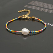 Go2boho Boho Summer Curcubew Bratara femei Miyuki Bratari Real Pearl Pulseras Bijuterii cu lanț din oțel inoxidabil de înaltă calitate