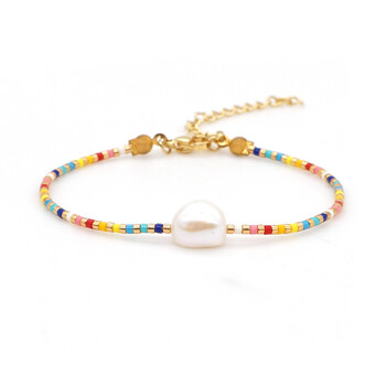 Go2boho Boho Summer Rainbow Bracelet Women Miyuki Гривни Real Pearl Pulseras Висококачествени бижута от верига от неръждаема стомана