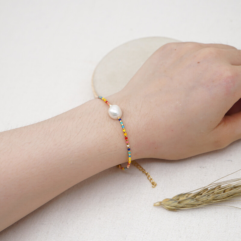 Go2boho Boho Summer Curcubew Bratara femei Miyuki Bratari Real Pearl Pulseras Bijuterii cu lanț din oțel inoxidabil de înaltă calitate
