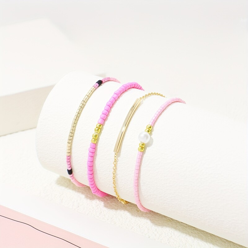 Brățară Moda Femei Roz Boemă cu margele Set Bijuterii Zilnice de petrecere